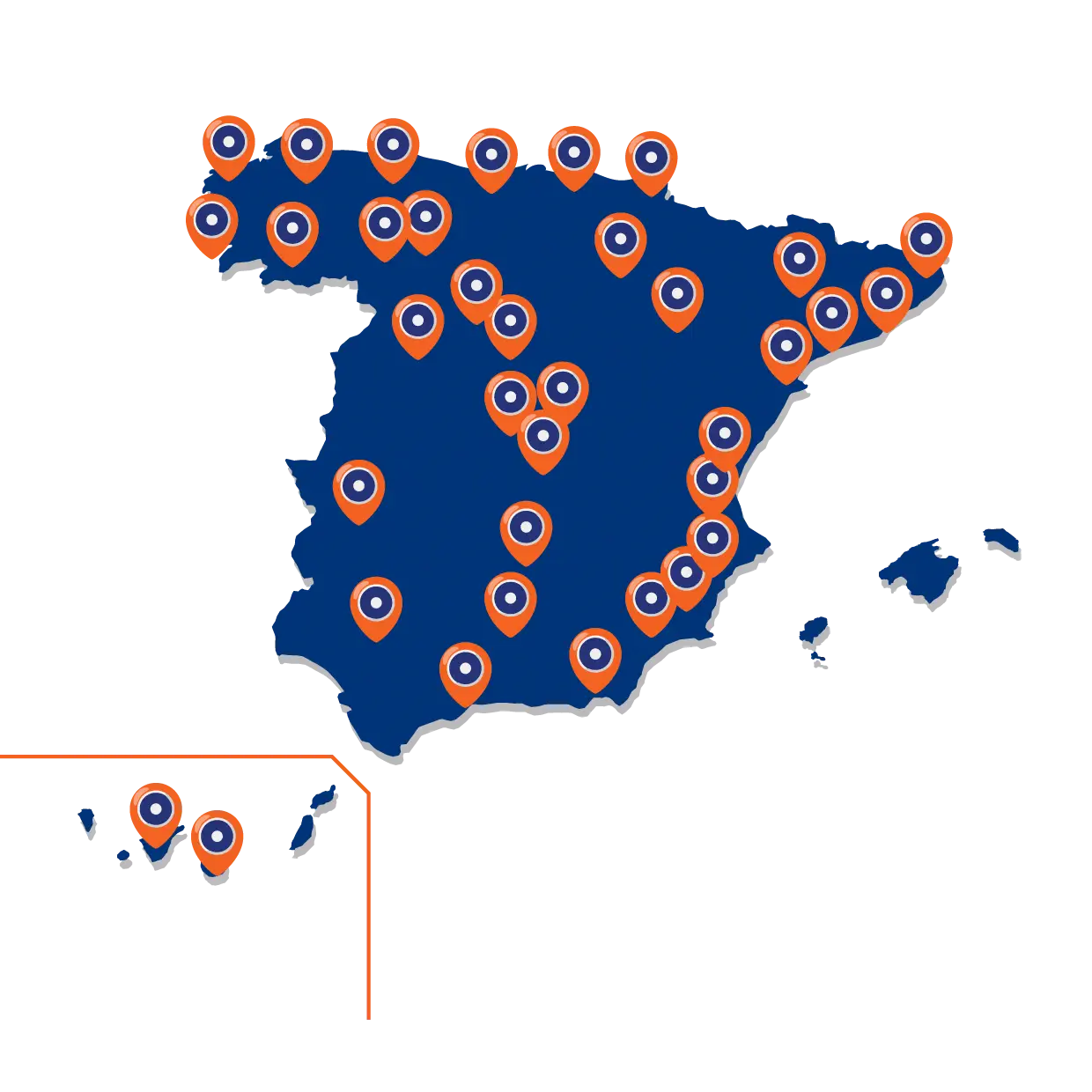 Diseño del mapa de concesionarios de Ford Trucks en España